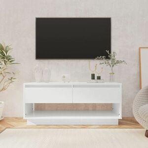 vidaXL Szafka pod TV, biała, wysoki połysk, 102x41x44 cm, płyta obraz