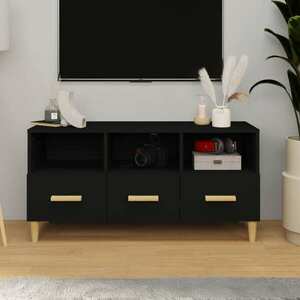 vidaXL Szafka pod TV, czarna, 102x36x50 cm, materiał drewnopochodny obraz