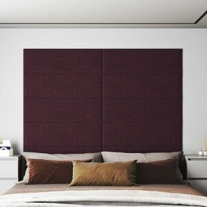 vidaXL Panele ścienne, 12 szt., fioletowe, 90x30 cm, tkanina, 3, 24 m² obraz