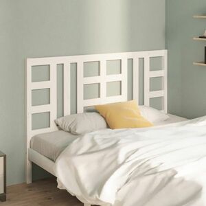 vidaXL Wezgłowie łóżka, białe, 126x4x100 cm, lite drewno sosnowe obraz