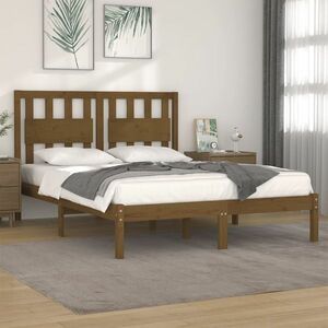 vidaXL Rama łóżka, miodowy brąz, lite drewno sosnowe, 120 x 200 cm obraz