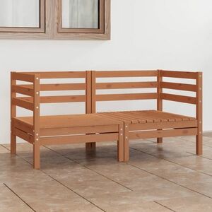 vidaXL 2-osobowa sofa ogrodowa, miodowy brąz, lite drewno sosnowe obraz
