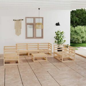 vidaXL 8-cz. zestaw wypoczynkowy do ogrodu, lite drewno sosnowe obraz