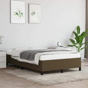 vidaXL Rama łóżka, ciemnobrązowa, 120x200 cm, obita tkaniną obraz