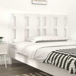 vidaXL Wezgłowie łóżka, białe, 125, 5x4x100 cm, lite drewno sosnowe obraz