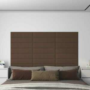 vidaXL Panele ścienne, 12 szt., brązowe, 60x15 cm, tkanina, 1, 08 m² obraz