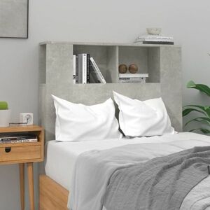 vidaXL Wezgłowie łóżka z półkami, szarość betonu, 100x18, 5x104, 5 cm obraz