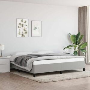 vidaXL Rama łóżka, jasnoszara, 200 x 200 cm, tapicerowana tkaniną obraz