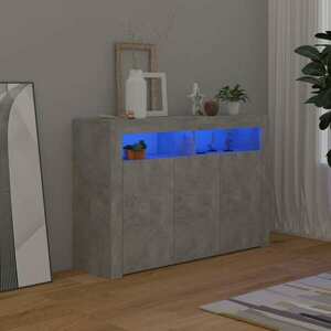 vidaXL Szafka z oświetleniem LED, szarość betonu, 115, 5 x 30 x 75 cm obraz