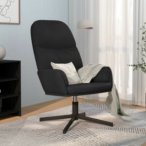 vidaXL Krzesło wypoczynkowe, czarne, sztuczna skóra obraz