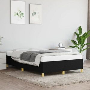 vidaXL Rama łóżka, czarna, 120x200 cm, obita tkaniną obraz