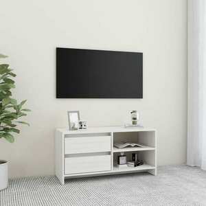 vidaXL Szafka pod TV, biała, 80x31x39 cm, drewno sosnowe obraz