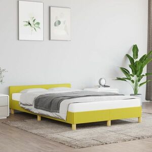 vidaXL Rama łóżka z zagłówkiem, zielona, 120x200 cm, obita tkaniną obraz