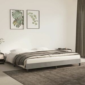 vidaXL Rama łóżka, szara, tapicerowana aksamitem, 200 x 200 cm obraz