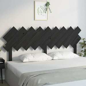 vidaXL Wezgłowie łóżka, czarne, 178x3x80, 5 cm, lite drewno sosnowe obraz