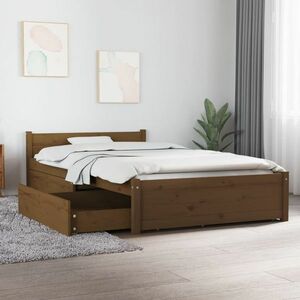 vidaXL Rama łóżka z szufladami, miodowy brąz, 90x200 cm obraz
