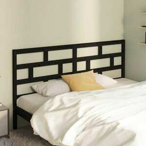 vidaXL Wezgłowie łóżka, czarne, 186x4x100 cm, lite drewno sosnowe obraz