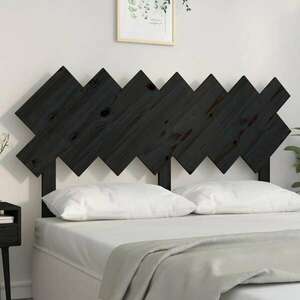 vidaXL Wezgłowie łóżka, czarne, 151, 5x3x81 cm, lite drewno sosnowe obraz