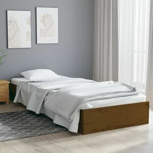 vidaXL Rama łóżka, miodowy brąz, lite drewno, 75x190 cm, pojedyncza obraz