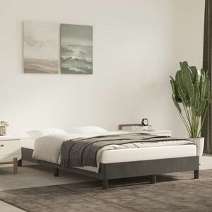 vidaXL Rama łóżka, ciemnoszara, tapicerowana aksamitem, 120 x 200 cm obraz
