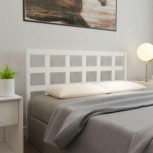 vidaXL Wezgłowie łóżka, białe, 156x4x100 cm, lite drewno sosnowe obraz