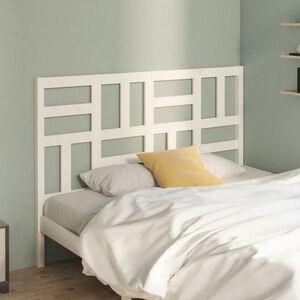 vidaXL Wezgłowie łóżka, białe, 166x4x104 cm, lite drewno sosnowe obraz