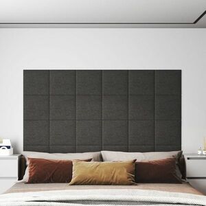 vidaXL Panele ścienne, 12 szt, ciemnoszare, 30x30 cm, tkanina, 1, 08 m² obraz