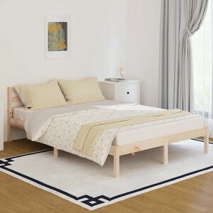 vidaXL Rama łóżka, 140x200 cm, lite drewno sosnowe obraz
