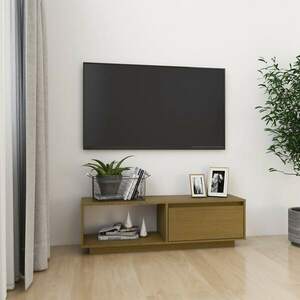 vidaXL Szafka pod TV, miodowy brąz, 110x30x33, 5 cm, drewno sosnowe obraz