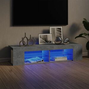 vidaXL Szafka TV z oświetleniem LED, szarość betonu, 135x39x30 cm obraz