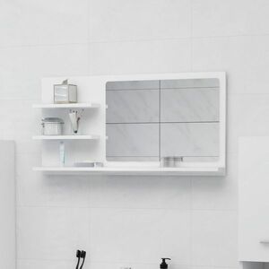 vidaXL Lustro łazienkowe, białe, 90x10, 5x45 cm, płyta wiórowa obraz