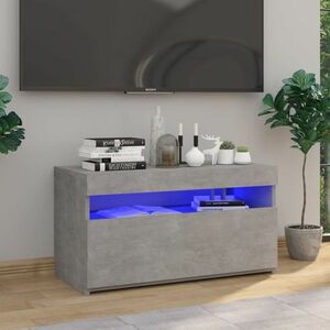 vidaXL Szafka pod TV z oświetleniem LED, szarość betonu, 75x35x40 cm obraz