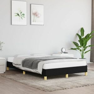 vidaXL Rama łóżka, czarna, 120x200 cm, obita tkaniną obraz