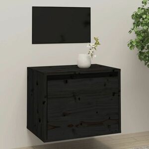 vidaXL Szafka ścienna, czarna, 45x30x35 cm, lite drewno sosnowe obraz