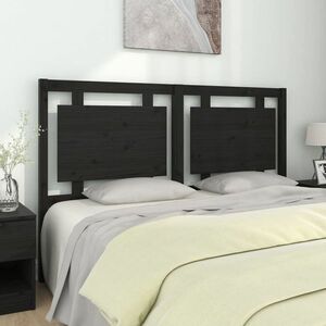 vidaXL Wezgłowie łóżka, czarne, 155, 5x4x100 cm, lite drewno sosnowe obraz