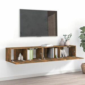 vidaXL Zestaw 2 szafek TV, przydymiony dąb, materiał drewnopochodny obraz