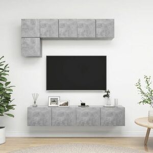 vidaXL 5-cz. zestaw szafek telewizyjnych, szarość betonu, płyta obraz
