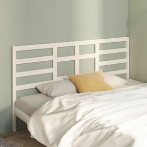 vidaXL Wezgłowie łóżka, białe, 206x4x104 cm, lite drewno sosnowe obraz