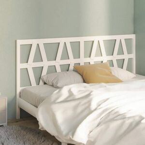 vidaXL Wezgłowie łóżka, białe, 206x4x100 cm, lite drewno sosnowe obraz