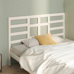 vidaXL Wezgłowie łóżka, białe, 156x4x104 cm, lite drewno sosnowe obraz