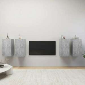 vidaXL Szafki telewizyjne, 4 szt., szarość betonu, 30, 5 x 30 x6 0 cm obraz