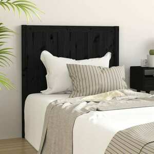 vidaXL Wezgłowie łóżka, czarne, 95, 5x4x100 cm, lite drewno sosnowe obraz