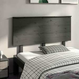 vidaXL Wezgłowie łóżka, szare, 124x6x82, 5 cm, lite drewno sosnowe obraz