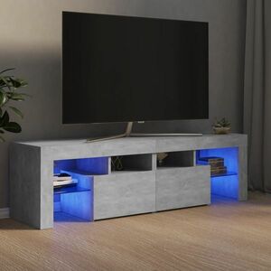 vidaXL Szafka pod TV z oświetleniem LED, szarość betonu 140x36, 5x40 cm obraz