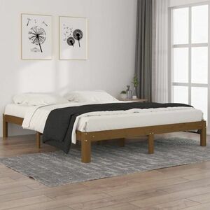 vidaXL Rama łóżka, miodowy brąz, lite drewno sosnowe, 160 x 200 cm obraz