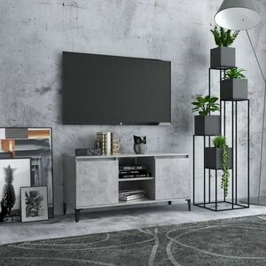 vidaXL Szafka TV, metalowe nóżki, szarość betonu, 103, 5x35x50 cm obraz