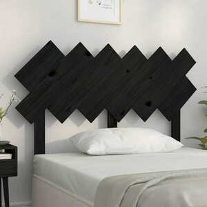 vidaXL Wezgłowie łóżka, czarne, 122, 5x3x80, 5 cm, lite drewno sosnowe obraz