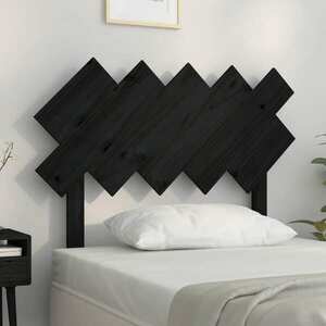 vidaXL Wezgłowie łóżka, czarne, 104x3x80, 5 cm, lite drewno sosnowe obraz