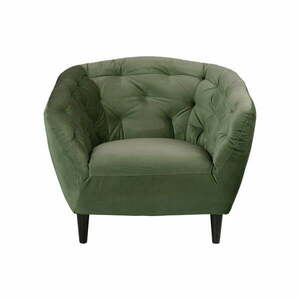 Zielony aksamitny fotel Actona Ria obraz