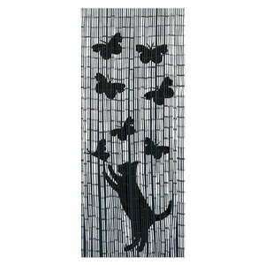 Czarno-szara bambusowa zasłona do drzwi 200x90 cm Cat and Butterfly – Maximex obraz